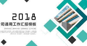 Зеленый прямоугольный многоугольник Справочная работа PPT-шаблон