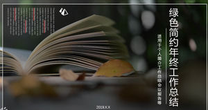 Modelo de PPT de relatório de resumo de trabalho de fim de ano estilo minimalista fresco pequeno e verde