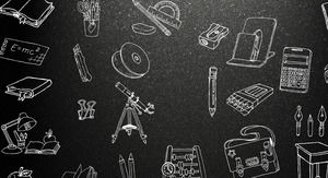 Hand-drawn graduation thesis defense icon material