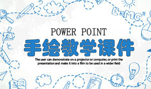 Modello di PPT della classe aperta dell'insegnante del fondo dell'icona d'istruzione disegnato a mano