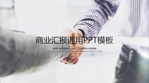 negocio plantilla de informe PPT plano apretón de manos