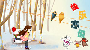 Feliz vida de férias de inverno modelo de álbum PPT