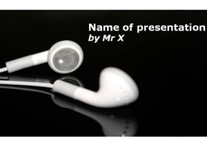 Auscultadores da música modelo de tema ppt