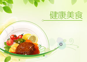 alimentação saudável elegante modelo de ppt verde