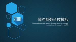 Hexagon الإبداعية الظل الطويل أسلوب بسيط أزرق داكن تقرير العمل قالب Ppt