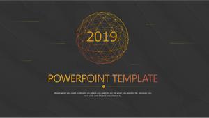 عالية القوة شبكة خط التكنولوجيا الشعور قالب PPT