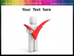 Holding a pair of white villain PPT small illustrations material