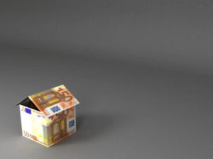 Maison couvert avec des billets modèle powerpoint