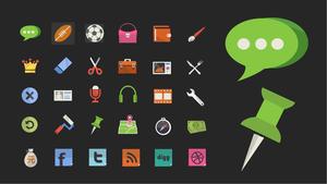 Ikon kecil PPT yang dapat diedit vektor warna