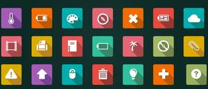 Ikon PPT datar bayangan panjang