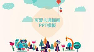 Illüstrasyon rüzgar sevimli çizgi PPT şablonu