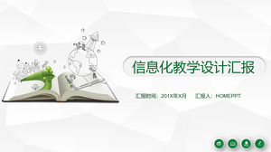 المعلوماتية تصميم التدريس تقرير قالب PPT