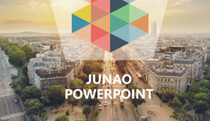 IOS Europe and the United States flat colorful PPT template