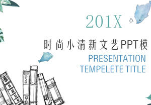 Literaria pequeña plantilla de diapositiva fresca adornada con plantas verdes