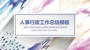 Modelo de PPT de relatório de resumo de trabalho de administração de pessoal de estilo de projeção longo