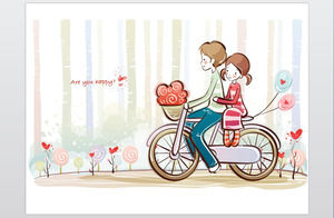 الحب الكرتون الصورة PPT الخلفية