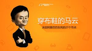 Ma Yun czyta notatki PPT w sukiennych butach