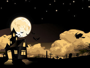 マジシャン漫画パワーポイント、BRに乗っテンプレートの夜