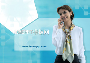 yabancı kadınların arka plan iş PPT şablonu indirmek için bir telefon görüşmesi yapın