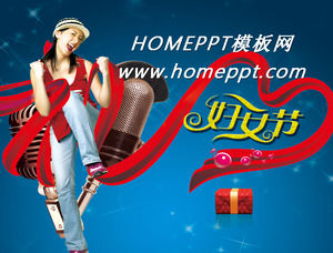 March 8 Women's Day in the dance happy beauty PPT template