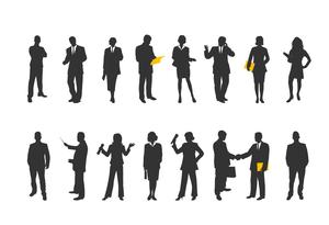 Materi gambar PPT siluet kerah putih di tempat kerja