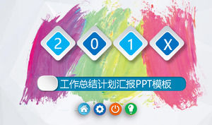 顯微鏡工作計劃彩色墨水背景的PPT模板