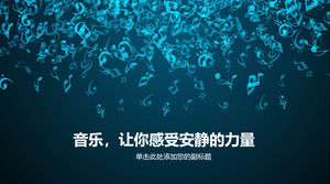 Plantillas PPT de la industria musical para el fondo de notas musicales azules Descarga gratuita