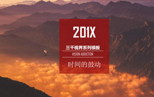 Schablone der natürlichen Landschaft PPT mit ausgezeichnetem Gebirgsflusshintergrund