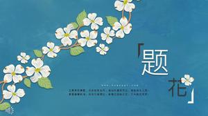 Granatowy retro styl chiński plan pracy planowania planowania szablon PPT