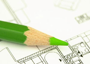 Mimari Planlar üzerinde Kalem Mimari Planları powerpoint şablonu üzerinde templatePencil powerpoint