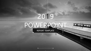 Modello PPT bianco e nero elegante e semplice personalità