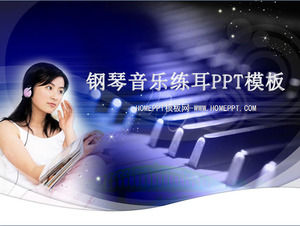 Piano dan perempuan latar belakang siswa mengajar musik PPT courseware Template Download