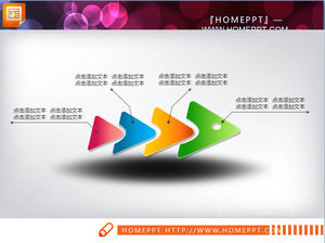 생선 뼈 PPT 흐름 차트 템플릿 사이의 프로그레시브 관계