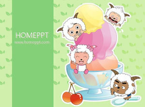 방사 푸들 배경 만화 PPT 템플릿 다운로드