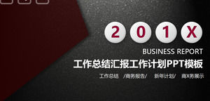 Czerwony i czarny kolor matowy teksturowania biznesowego raportu szablon PPT