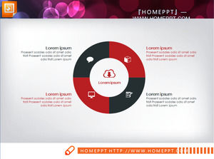 紅色和黑色的平板業務PPT圖表下載