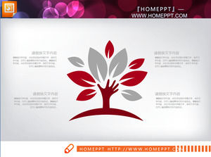 Czerwony i szary płaski raport podsumowujący biznesu wykres PPT Daquan