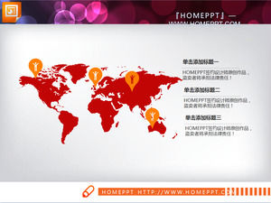 الأحمر والأصفر مع الرسم البياني مستو ملخص PPT Daquan و