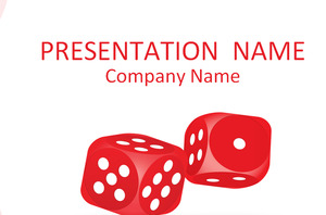Red Dice Background Rozrywka PowerPoint Template Pobierz