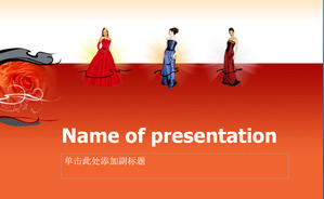 Kırmızı manken arka plan sanat PPT şablon indir