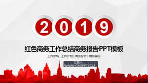 Modello Red piatto Business Report PPT