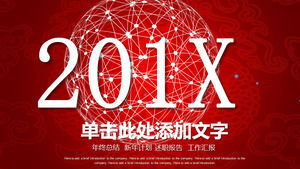 Weiße punktierte Linie Hintergrund der roten Steigung für Schablone der Firmenjahresversammlung PPT