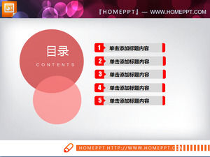 Red Gray combination of flattened business PPT chart for free download