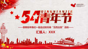 Template PPT per il Festival della gioventù del 4 maggio rosso