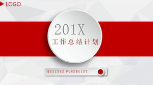 Red micro-stereo work summary PPT template