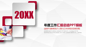 レッドシンプルマイクロステレオアニュアルワークサマリーPPTテンプレート