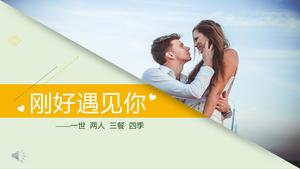 Romantic love confession PPT template