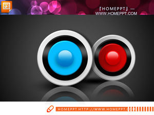 Bouton rond côte à côte graphique PPT relation