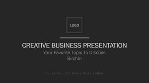 Template PPT bisnis hitam dan abu-abu yang sederhana dan elegan