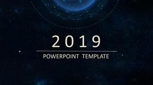 Modèle PPT de ciel étoilé bleu foncé simple et élégant